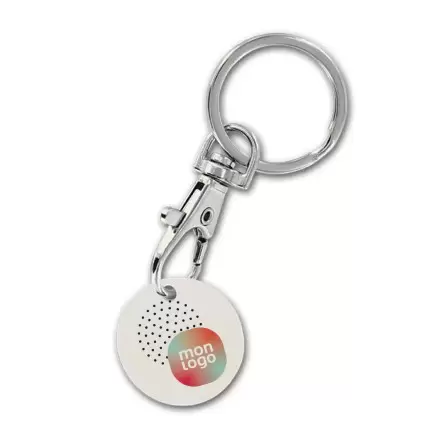 PORTE CLÉS MOUSQUETON AVEC JETON BIO PERSONNALISABLE 'SEGNO'