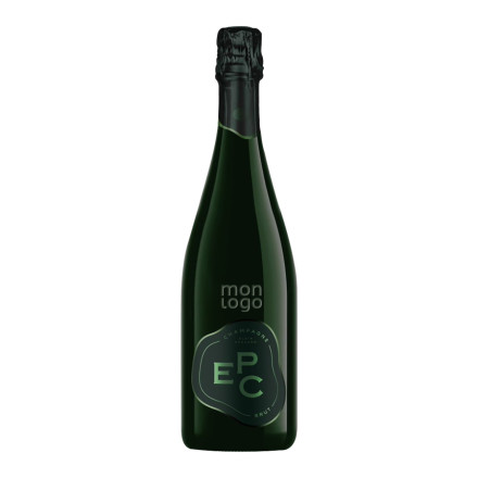 Bouteille de vin 75 cl personnalisée verte laser
