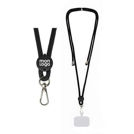 Porte badge professionnel cordon noir tour de cou à 0,90€ l'unité