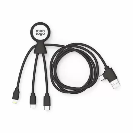 EXPRESS 72H CÂBLE DE CHARGE PUBLICITAIRE BIODÉGRADABLE MULTI CONNECTEURS XOOPAR® 'MR BIO LONG' 