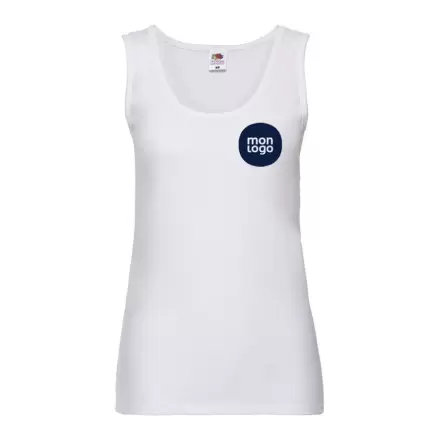 DÉBARDEUR PERSONNALISÉ FEMME BLANC 'CORSICA' 160 GR/M²