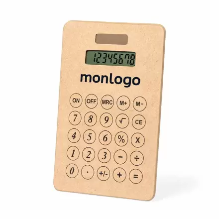 CALCULATRICE PERSONNALISÉE EN CARTON RECYCLE 'HUNE' 