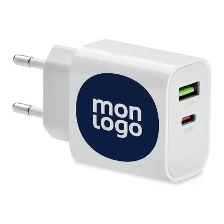 PRISE SECTEUR PERSONALISABLE CHARGE RAPIDE 18W 'PORTIA'