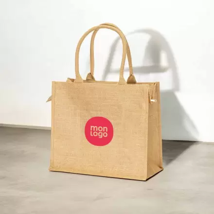 SAC EN JUTE PERSONNALISABLE AVEC FERMETURE 'KAS'