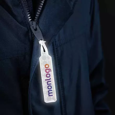 TIRE ZIP REFLECHISSANT PUBLICITAIRE  'TIRFLO'