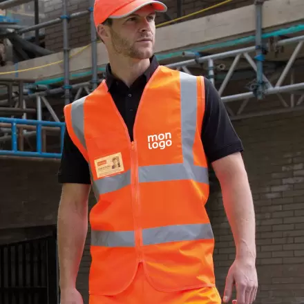GILET HAUTE VISIBILITE PERSONNALISABLE RESULT® 'REFLECTA'