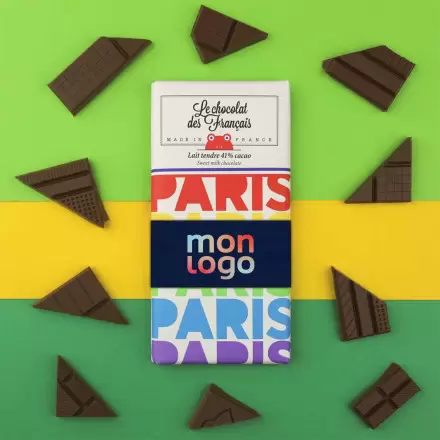 TABLETTE DE CHOCOLAT AU LAIT PUBLICITAIRE LE CHOCOLAT DES FRANCAIS 'CHOFI'