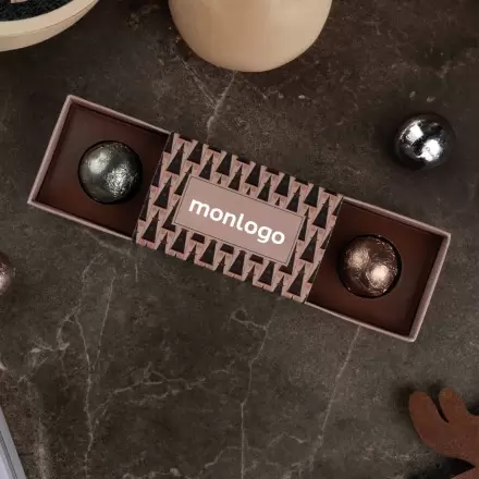 COFFRET PUBLICITAIRE 4 PRALINES AU CHOCOLAT 'CHOPRA'