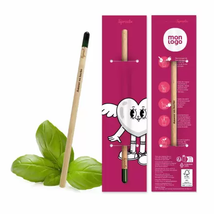 CRAYON GRAINES AVEC CARTONETTE PERSONNALISABLE 'POUSS ST VALENTIN'   