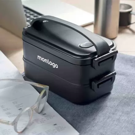 LUNCH BOX PERSONNALISABLE DEUX NIVEAUX 'CENA' 