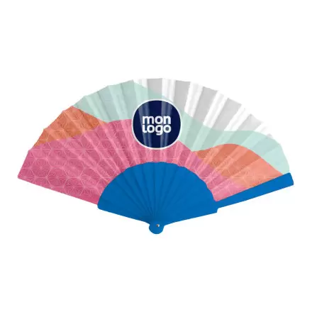 EVENTAIL PERSONNALISABLE EN PLASTIQUE TISSU 'FANNY QUADRI'
