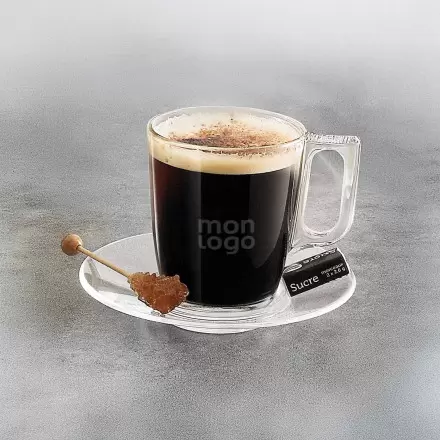 TASSE EN VERRE FRANCAIS 90ML PERSONNALISABLE 'NUEVO' 