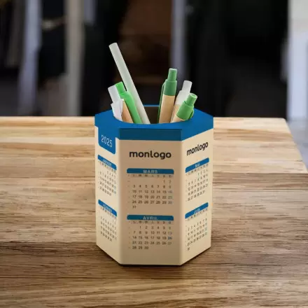 POT A CRAYONS CALENDRIER PERSONNALISABLE 'ECOPOT DATE'