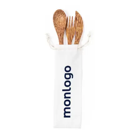 SET COUVERT PERSONNALISABLE EN NOIX DE COCO 'CALUNA COCO'