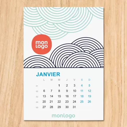 CALENDRIER MURAL ENCOLLE PERSONNALISABLE 'ALMANA'