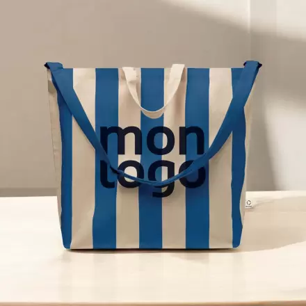 SAC EN COTON RECYCLE RAYE PERSONNALISABLE 'SAO DOUBLE'