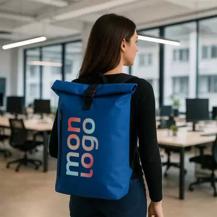 SAC A DOS ROLL TOP PERSONNALISABLE EN PU RECYCLE 'OLEX'