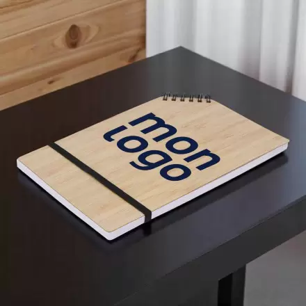 BLOC NOTES EN BAMBOU A5 PERSONNALISE 'ANGLUS'