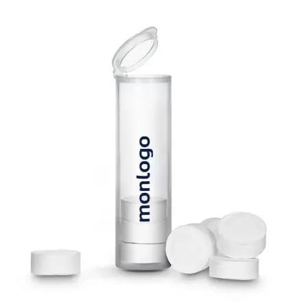 TUBE PERSONNALISABLE 8 LINGETTES COMPRESSÉES 'TEMIZ'