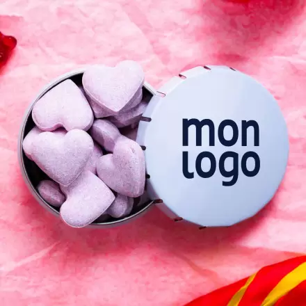BOITE A BONBONS COEUR PERSONNALISABLE 'CLIC CLAC'
