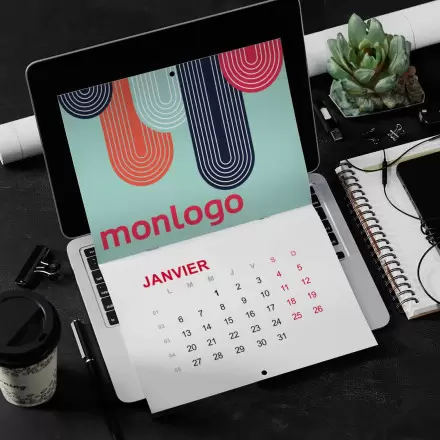 CALENDRIER MURAL AGRAFES RECYCLE PERSONNALISABLE 'ALMANI'