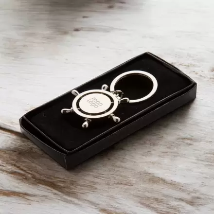 PORTE CLES PERSONNALISE EN METAL 'METALO GOUVERNAIL'