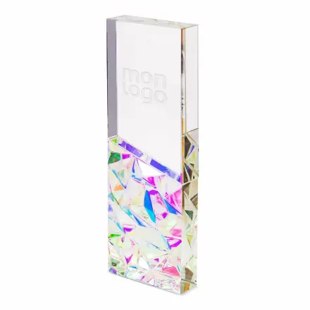 TROPHEE PERSONNALISABLE EN VERRE 'WAHOU RECTANGLE'