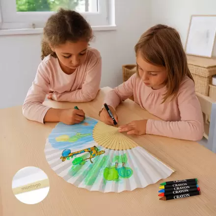 EVENTAIL A COLORIER PERSONNALISE 'FANNY KIDS'