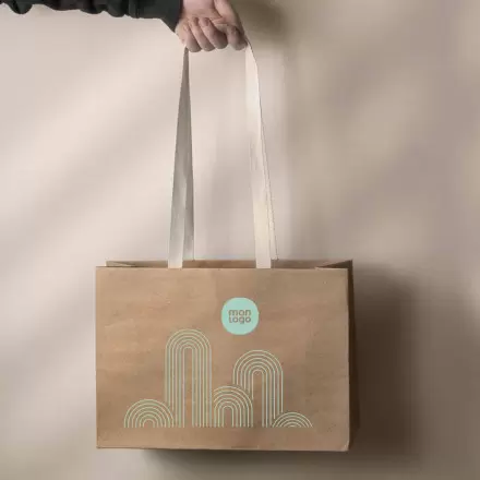 SAC CADEAU PERSONNALISABLE PAPIER ET COTON 'KAVA'