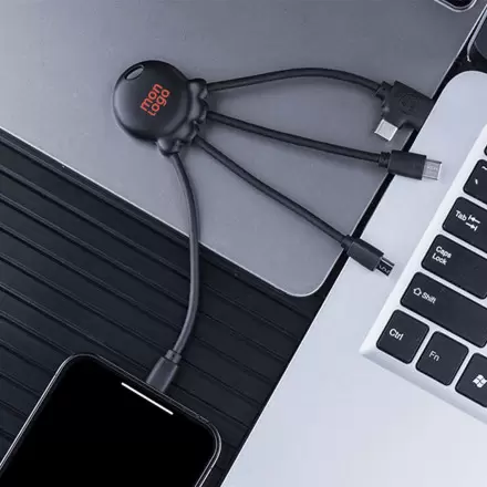 CABLE DE CHARGE 3 EN 1 PERSONNALISABLE 'OCTOPUS OCEAN'
