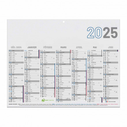 MINI CALENDRIER BANCAIRE PUBLICITAIRE RIGIDE 27x20,8CM 'CALENDY' - blanc