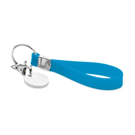 PORTE-CLÉS PERSONNALISABLE EN SILICONE 'SICO' - bleu clair