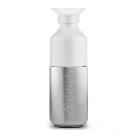 BOUTEILLE PERSONNALISÉE EN ACIER DOPPER® 350 ML 'LOSTRI' - argenté/blanc