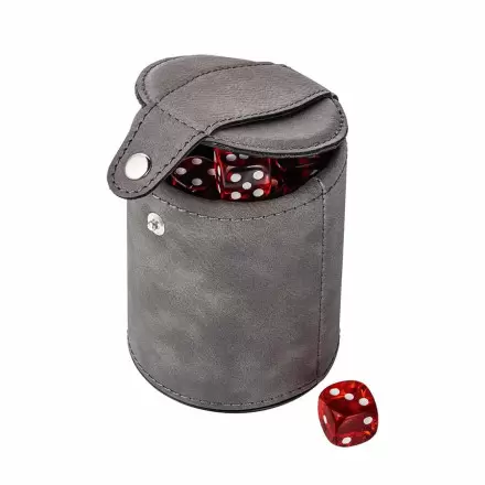 SET DE 5 DES ET CORNET PERSONNALISABLE 'MYSA' - gris