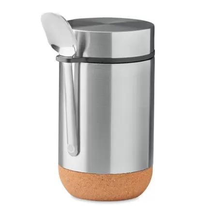 THERMOS ALIMENTAIRE ISOTHERME PERSONNALISABLE 'ROSLIN' - argenté