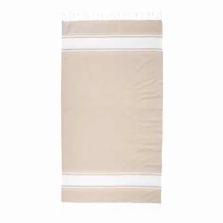 PAREO/FOUTA PERSONNALISABLE 'HORTENSE 150 RECYCLE' - beige