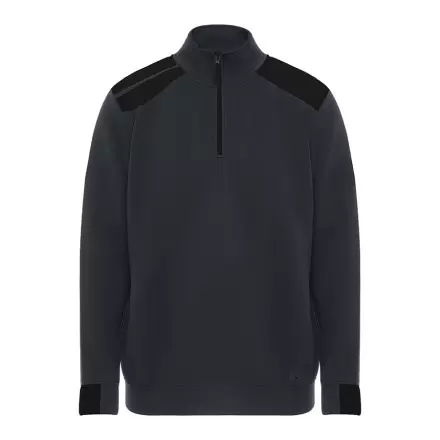 SWEAT PERSONNALISABLE COL DEMI ZIP 'MAVERICK' - noir/gris