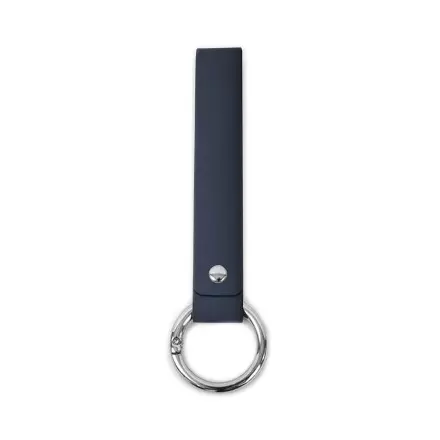 PORTE-CLES PUBLICITAIRE AVEC MOUSQUETON EN CUIR RECYCLE 'CLARA' - bleu jean