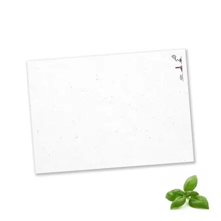 PAPIER ENSEMENCE MIE PERSONNALISE 'HORTUS' A5 - basilic