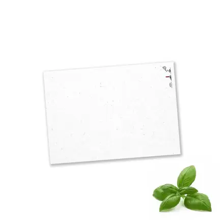 PAPIER ENSEMENCE MIE PERSONNALISE 'HORTUS' A6 - basilic