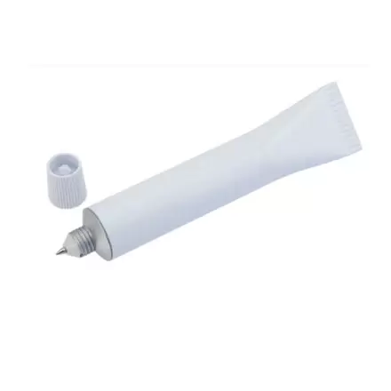 STYLO PUBLICITAIRE EN FORME DE TUBE 'CRÈME' - blanc