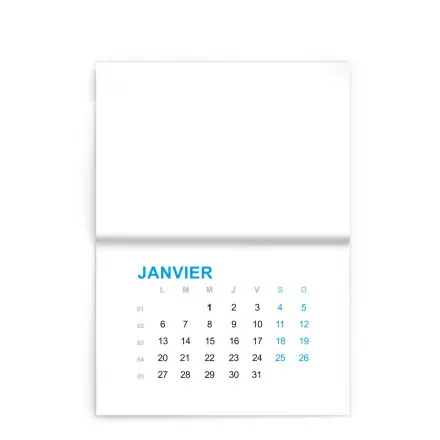 CALENDRIER MURAL AGRAFES RECYCLE PERSONNALISABLE 'ALMANI' - bleu