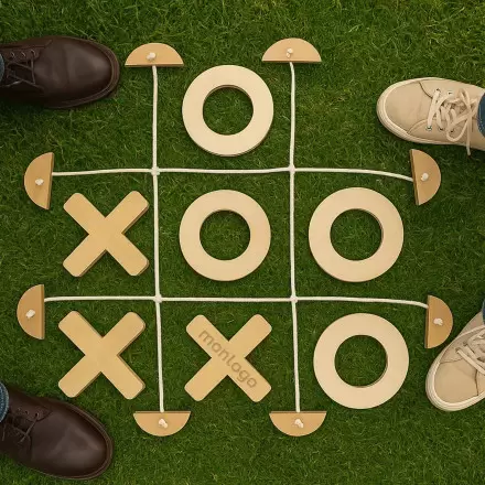 JEU DE MORPION GEANT PERSONNALISE 'TICTACTOE' - bois