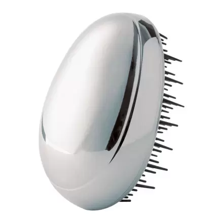 BROSSE A CHEVEUX GALET PERSONNALISABLE 'TAHA' - argenté