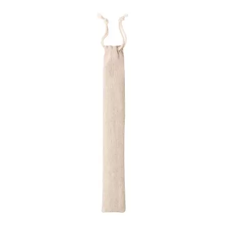 SET DE 2 PAILLES RÉUTILISABLES PUBLICITAIRE EN MÉTAL 'JUPI'  - beige