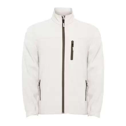 VESTE SOFTSHELL PERSONNALISABLE HOMME 'ANTARDIDA' - blanc perle