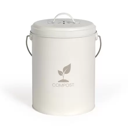 SEAU A COMPOST DE CUISINE PERSONNALISABLE 'POSTCOM' - blanc