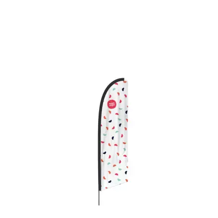 DRAPEAU PUBLICITAIRE ORIFLAMME PLUME VOILE + MÂT 'DRAPUS' - 50x210cm