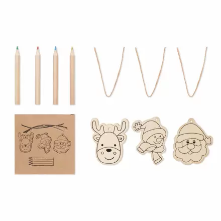 SET ORNEMENT A COLORIER PERSONNALISABLE 'ELLY' - bois