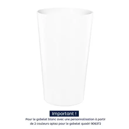 GOBELET MIF RÉUTILISABLE PERSONNALISÉ 30 CL 'CUPY' - blanc opaque